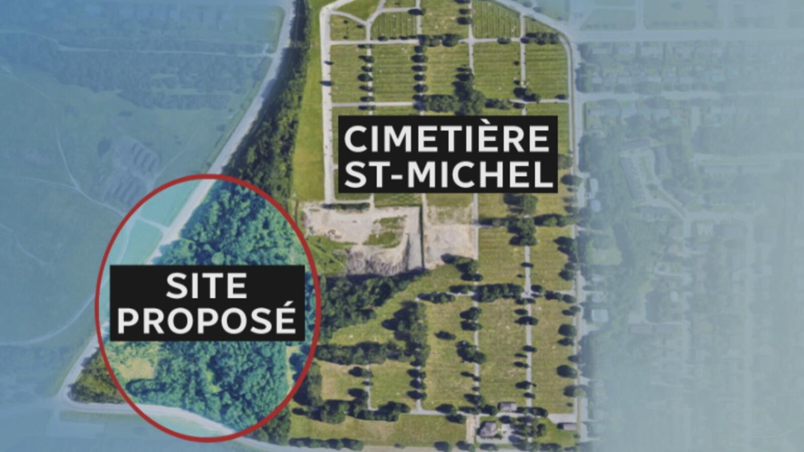 Une carte montrant le terrain proposé par Sherbrooke à l'Association culturelle islamique de l'Estrie.
