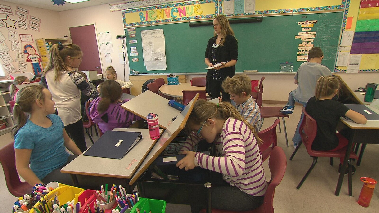 Une salle de classe de l'école Amirault à Dieppe.