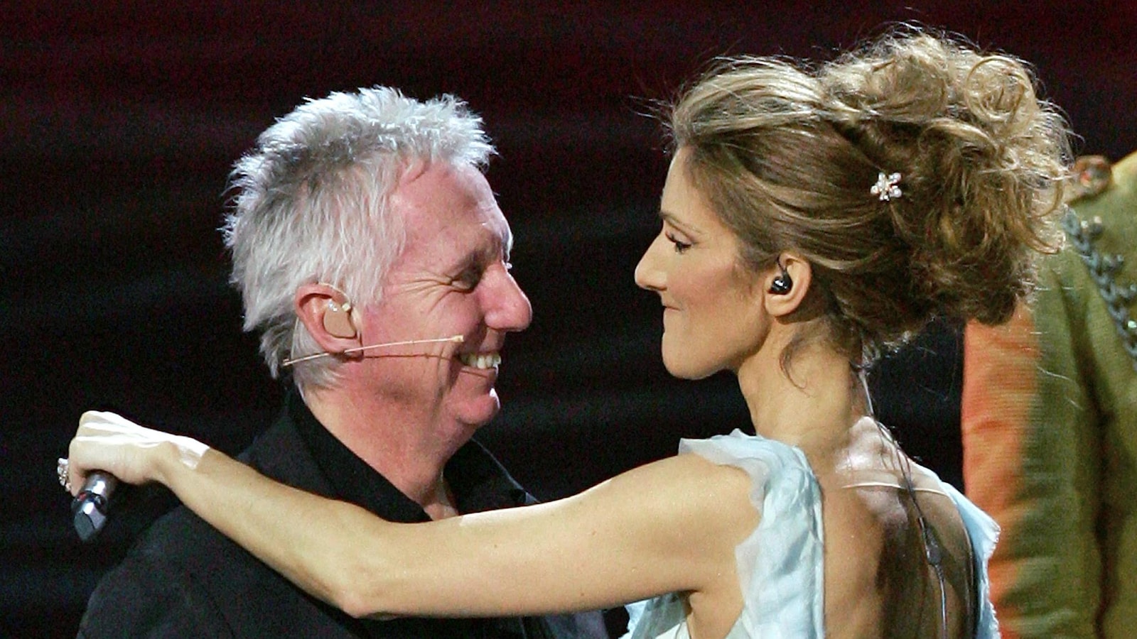 Claude « Mégo » Lemay avec Céline Dion lors d'un spectacle à Las Vegas, en 2007.