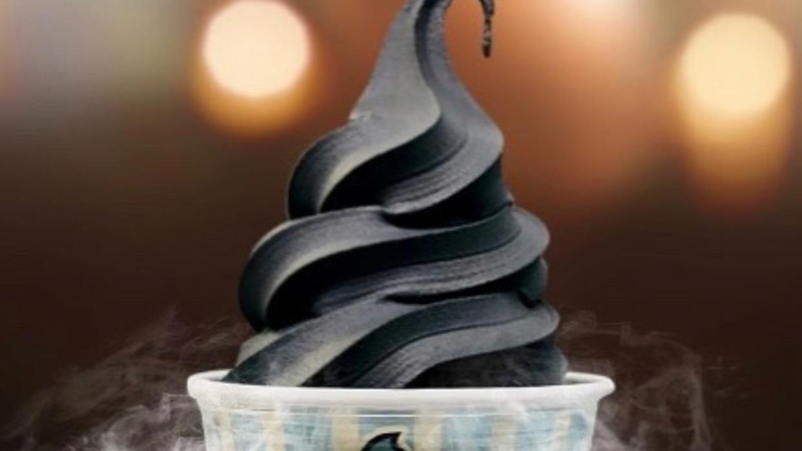 Crème glacée type gelato, noire.