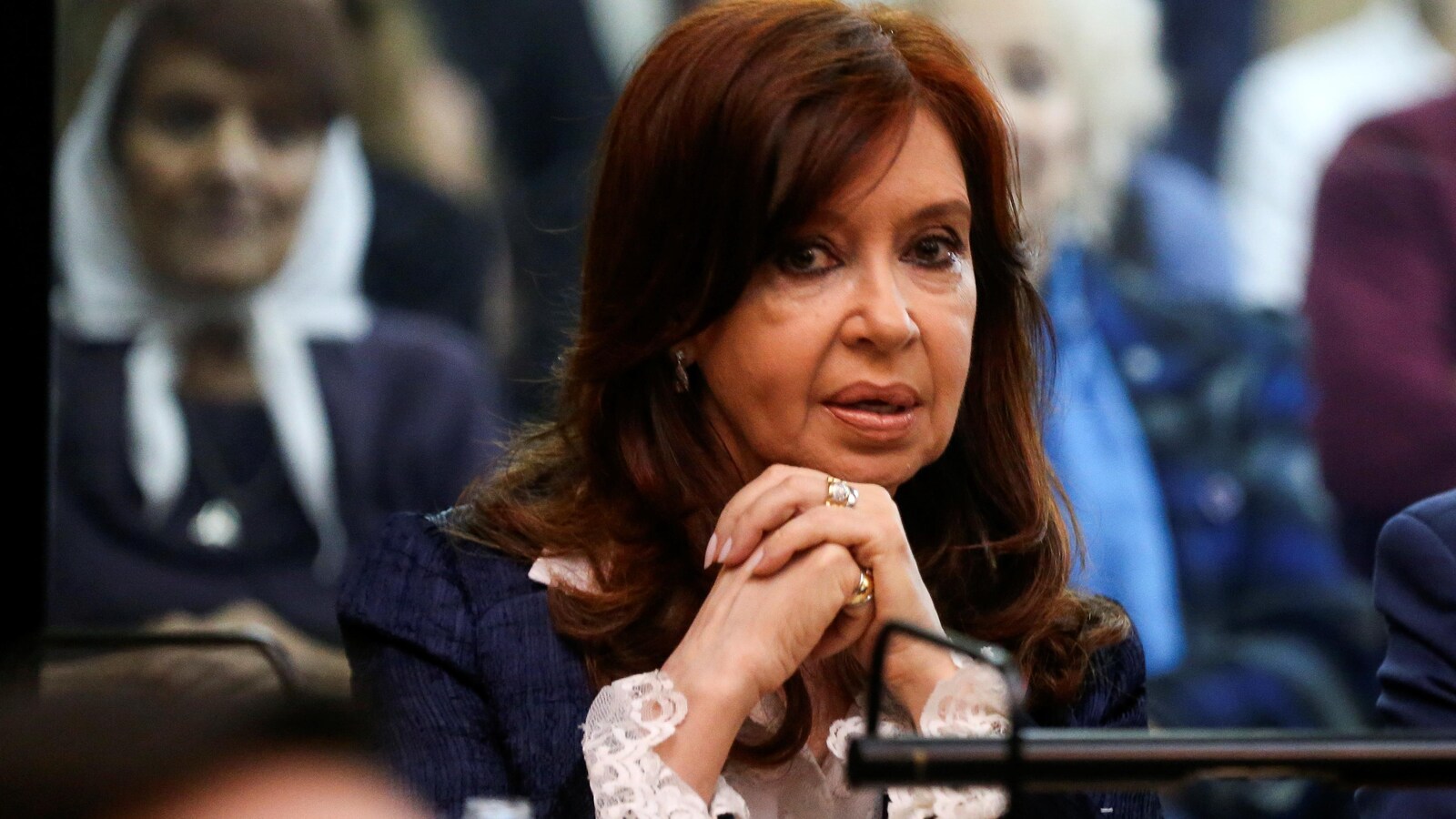 L'ancienne présidente dans une salle d'audience à Buenos Aires le 21 mai avant le début de son procès pour corruption.