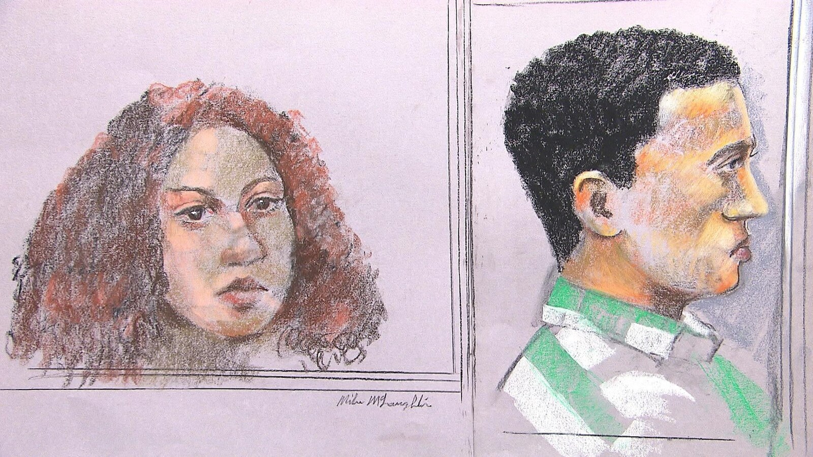 Un croquis de cour de Sabrine Djermane et d'El Mahdi Jamali