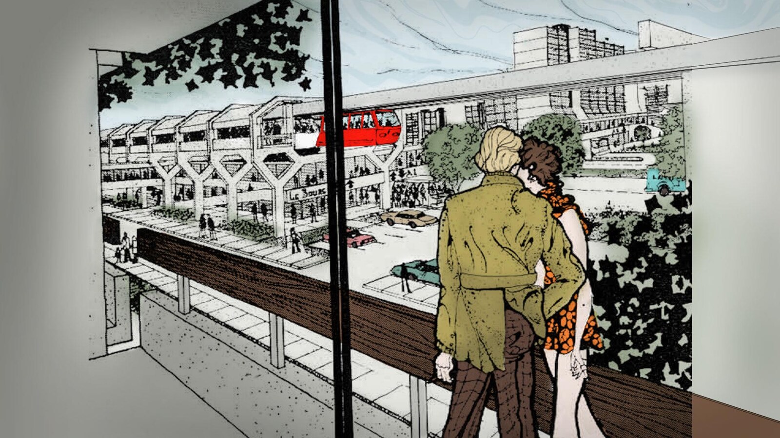 Un croquis du secteur Lebourgneuf à Québec, avant le développement du secteur dans les années 1970