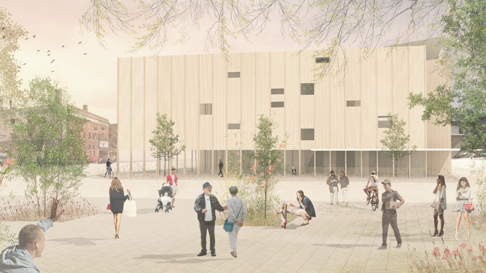 Croquis de la future Place des Arts du Grand Sudbury.