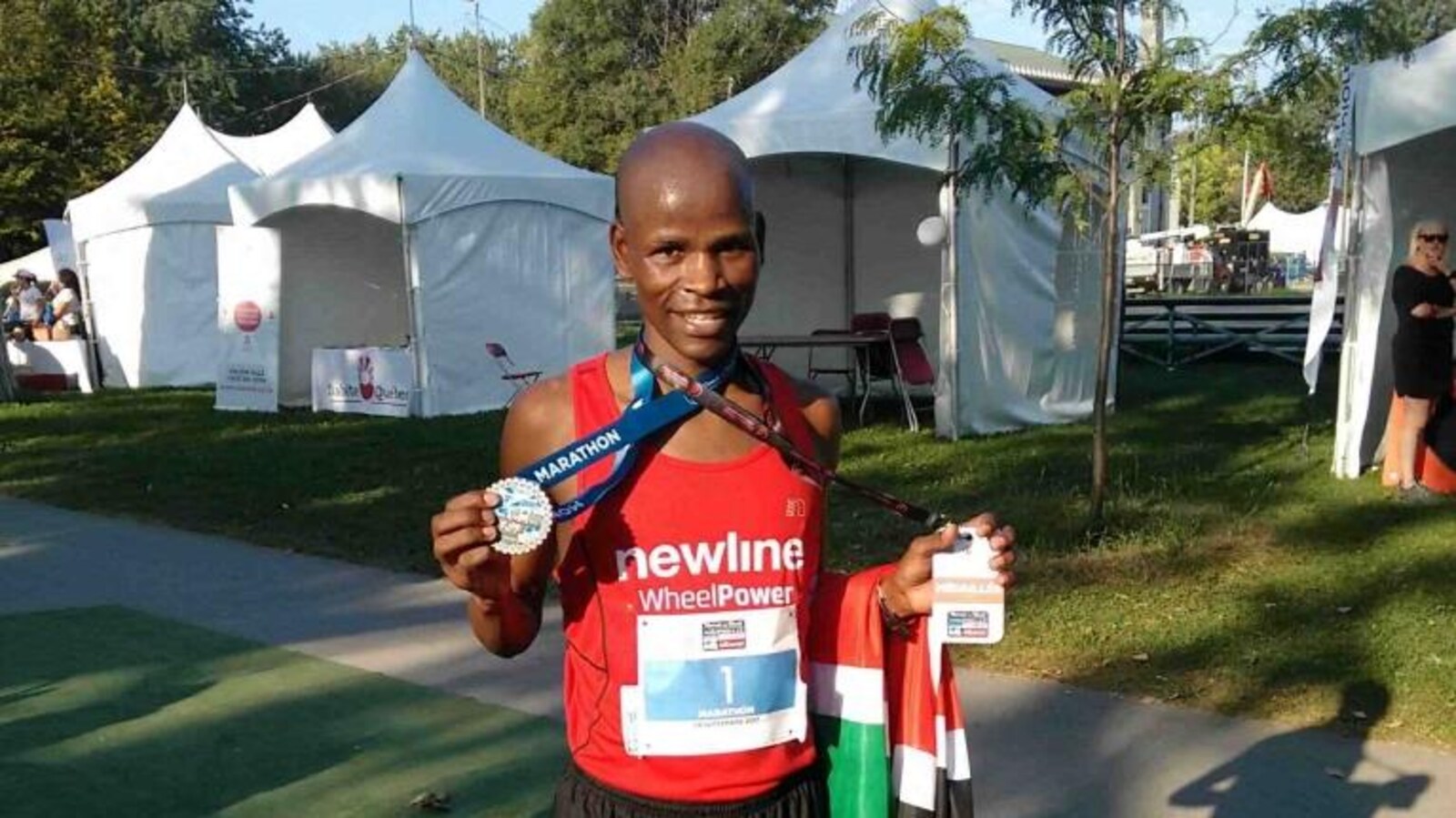 Le gagnant du demi-marathon de Montréal, le Kenyan Daniel Gekera