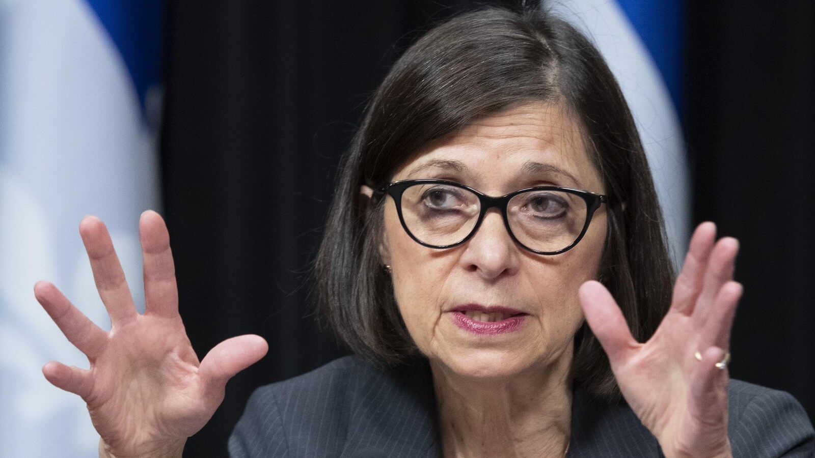 La ministre Danielle McCann en gros plan.