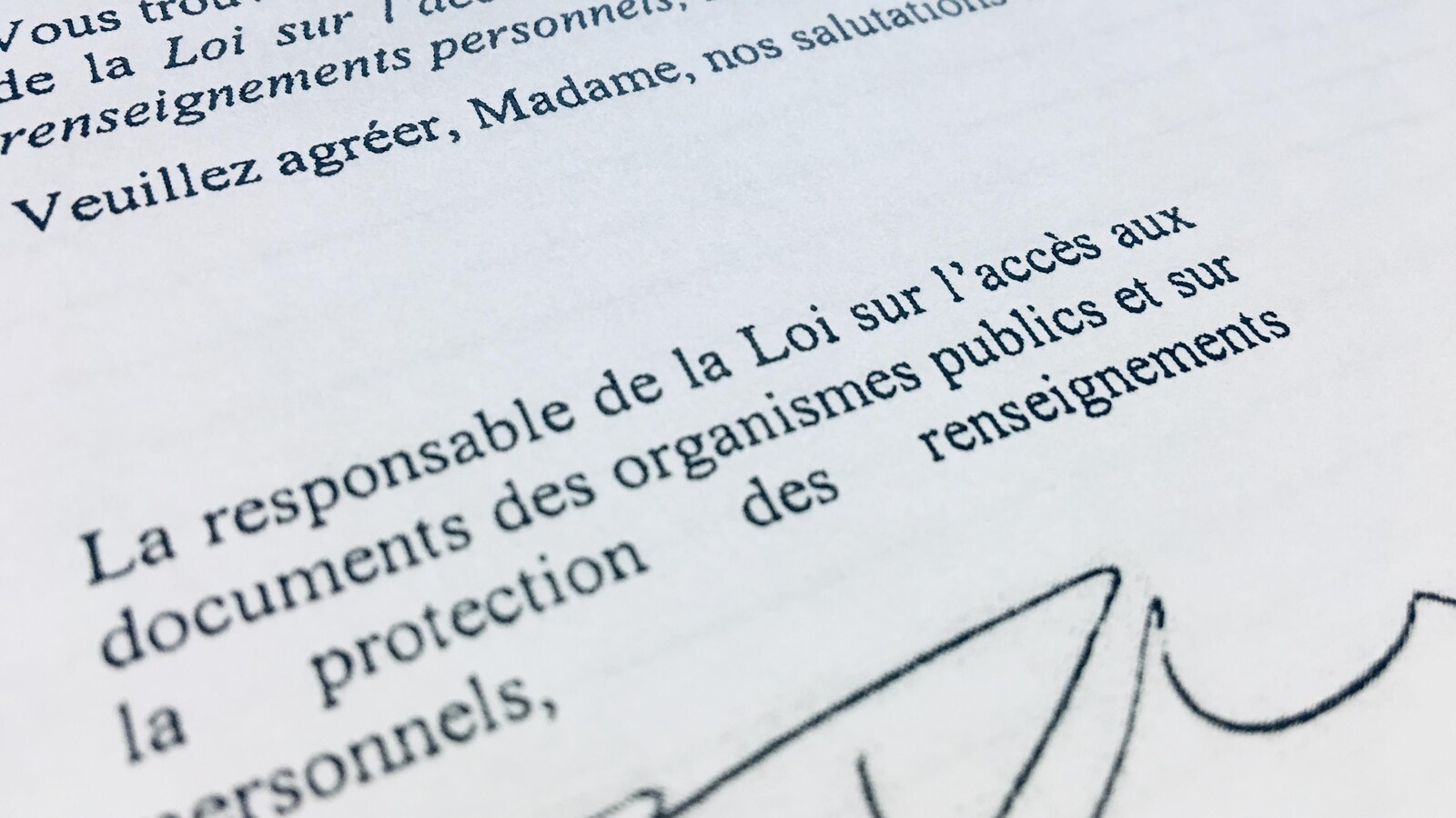 Portion d'un document provenant d'une demande d'accès à l'information.