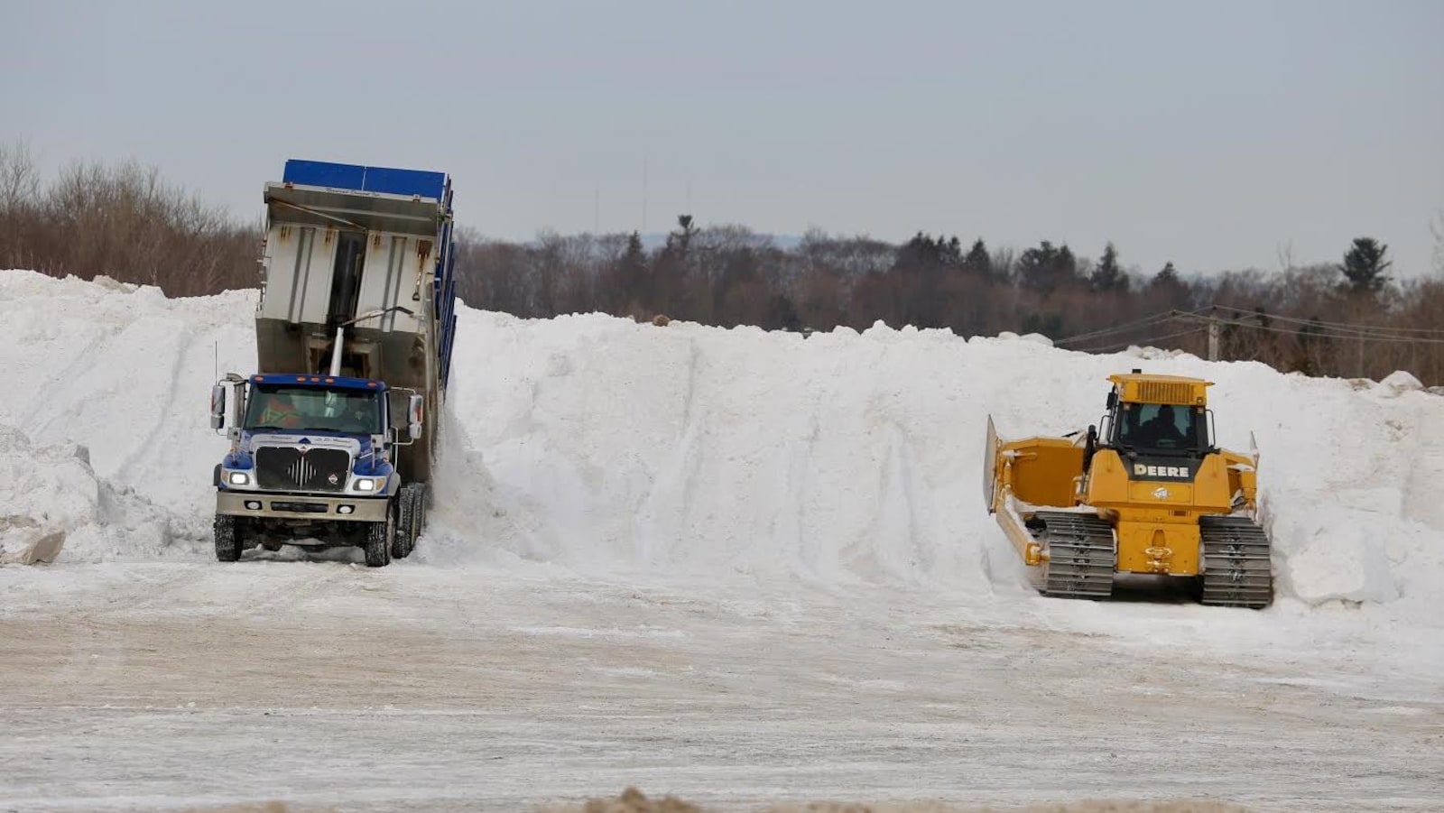 Le dépôt à neige situé sur la route Lagueux, à Saint-Nicolas.