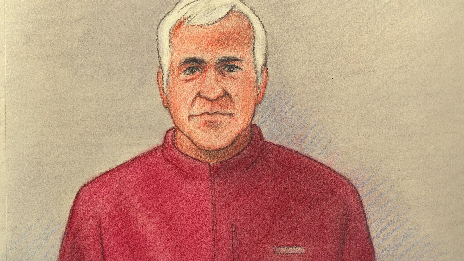 Le croquis de l'accusé Vincent Nadon