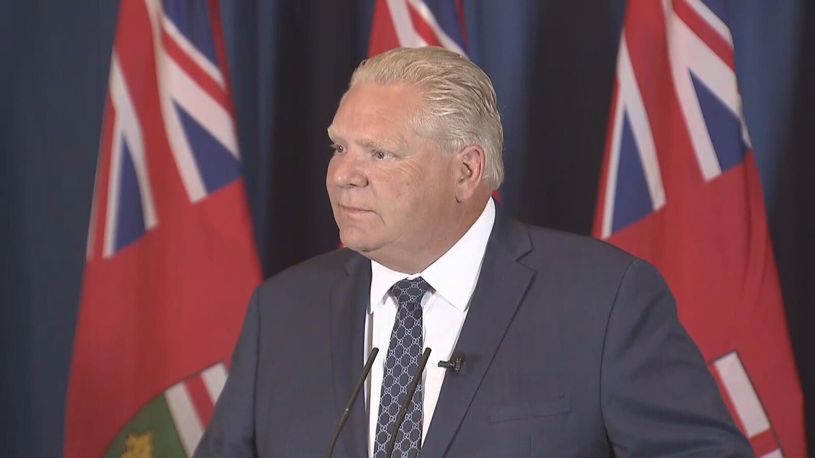 Doug Ford, lors de son premier point de presse au centre des congrès à Etobicoke.
