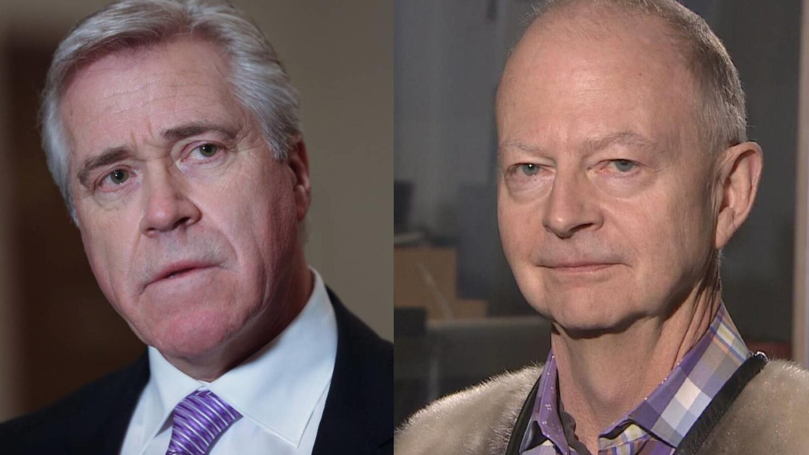 Montage de photos de Dwight Ball et de Ches Crosbie.