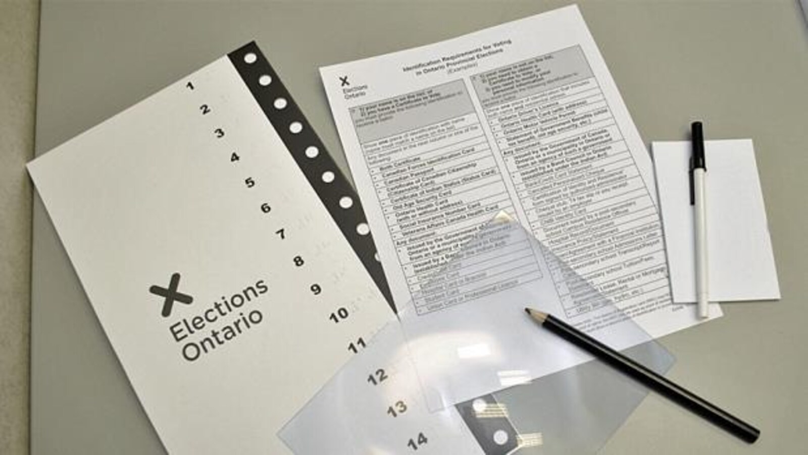 Du matériel d'Élections Ontario.