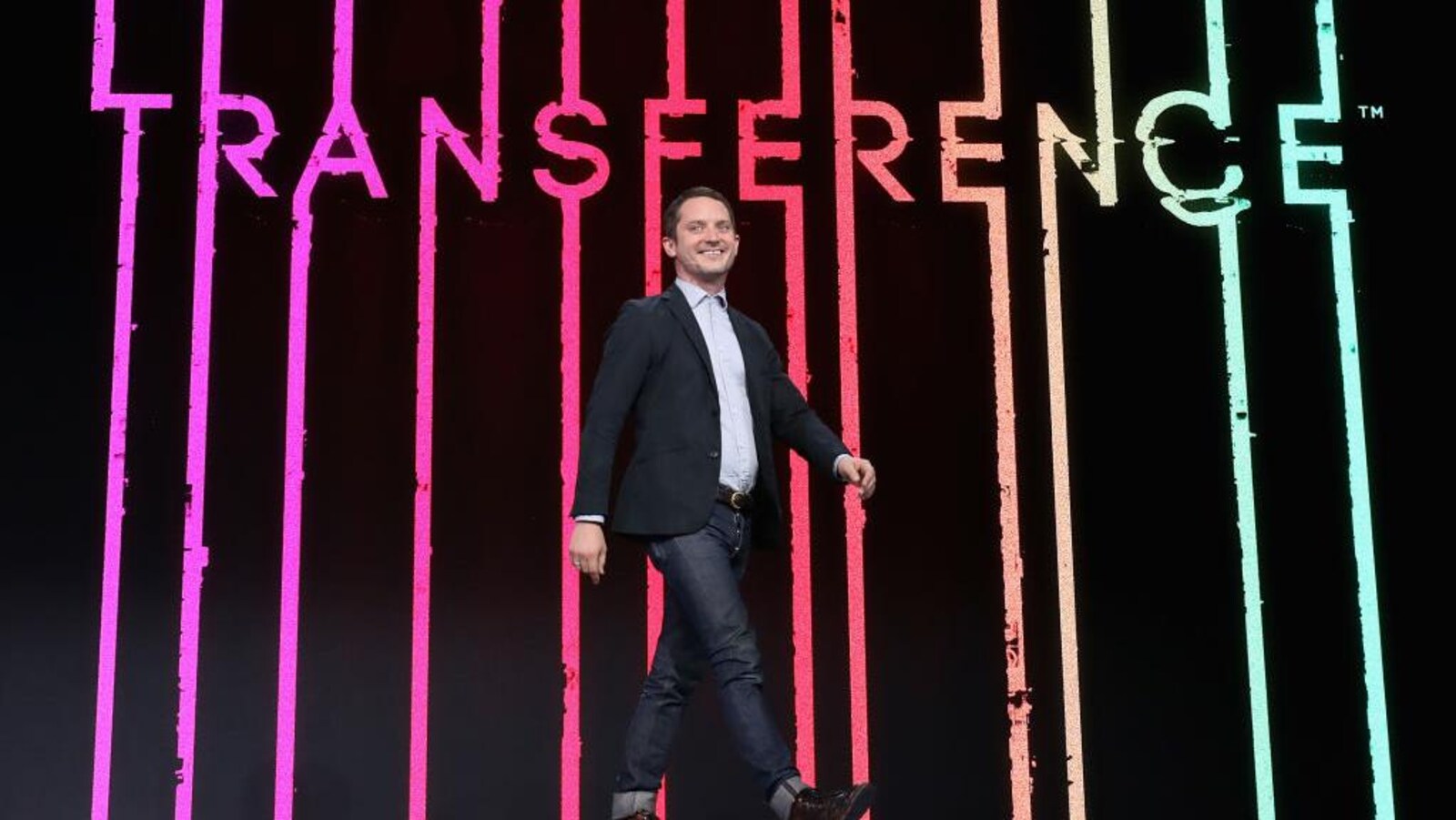 Elijah Wood sur scène lors du salon du jeu vidéo E3.