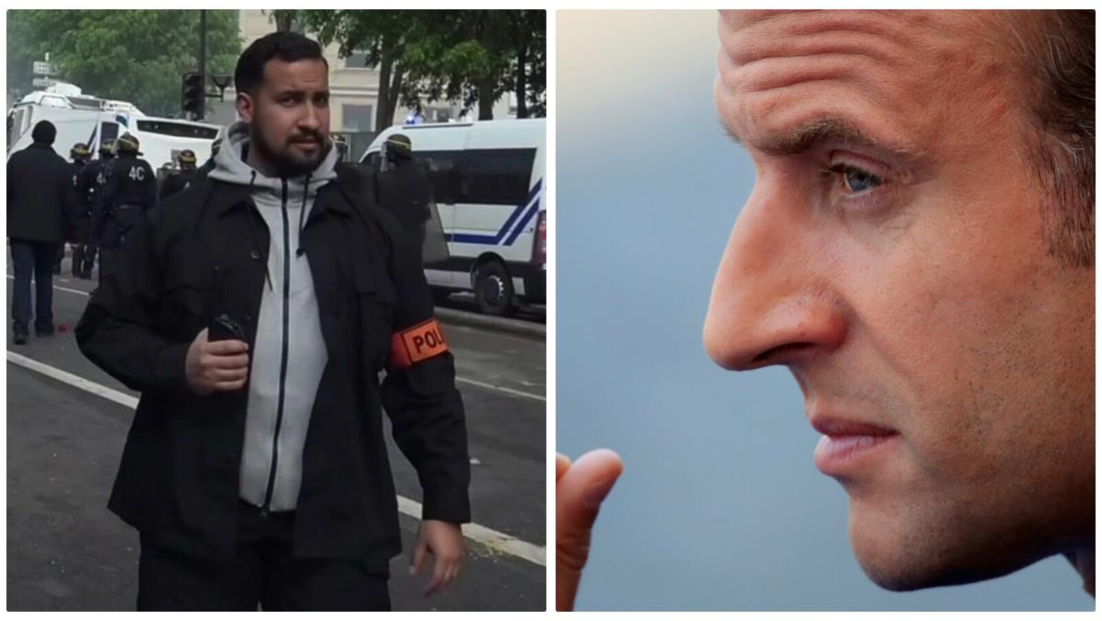 Alexandre Benalla et Emmanuel Macron.