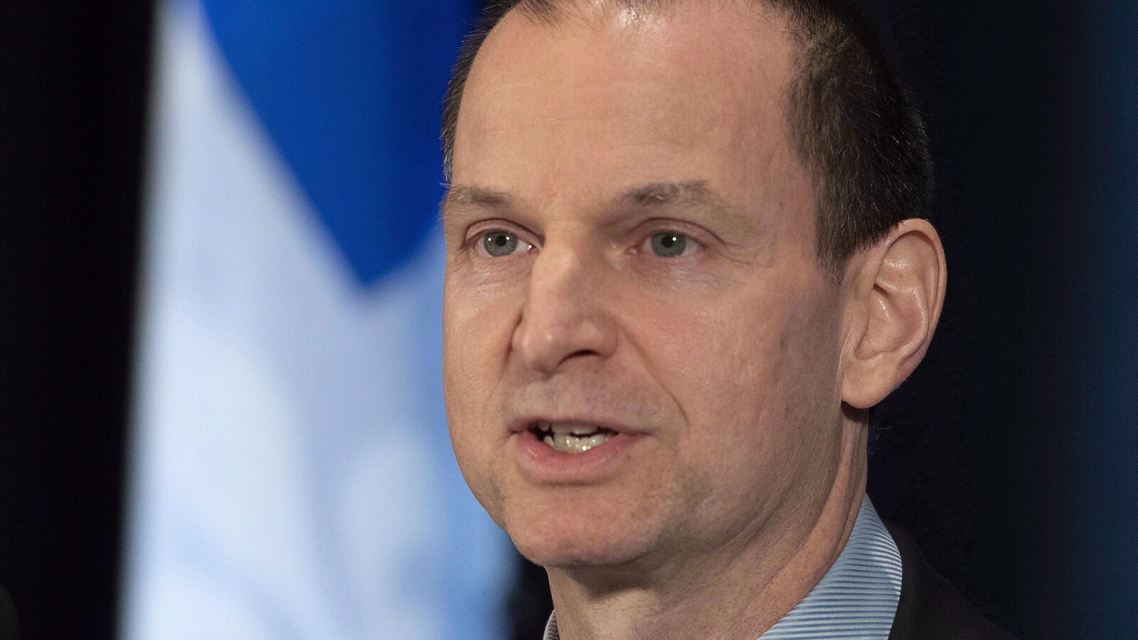 Eric Girard, ministre des Finances du Québec, lors d'un point de presse.