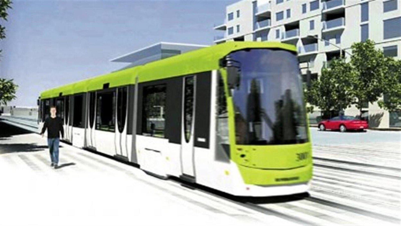 Esquisse du défunt projet de tramway entre Québec et Lévis