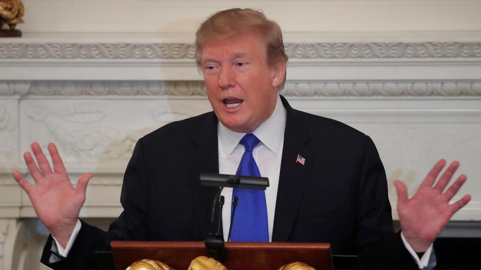 Donald Trump lors d'un discours à la Maison-Blanche