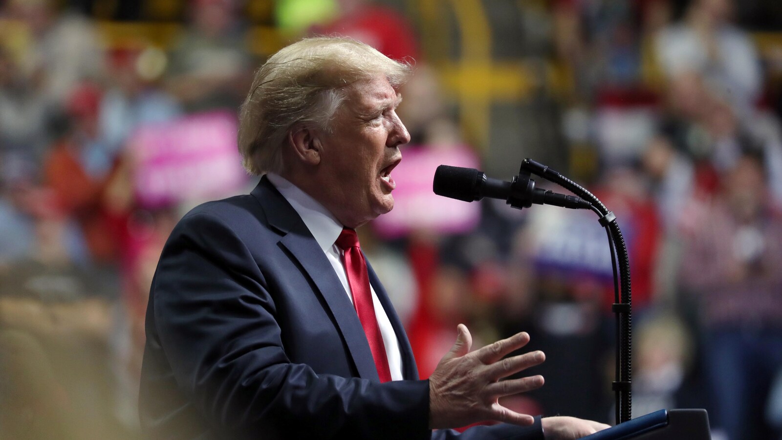 Donald Trump durant un discours.