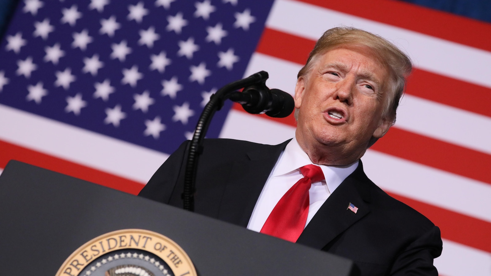Le président américain lors d'un discours.