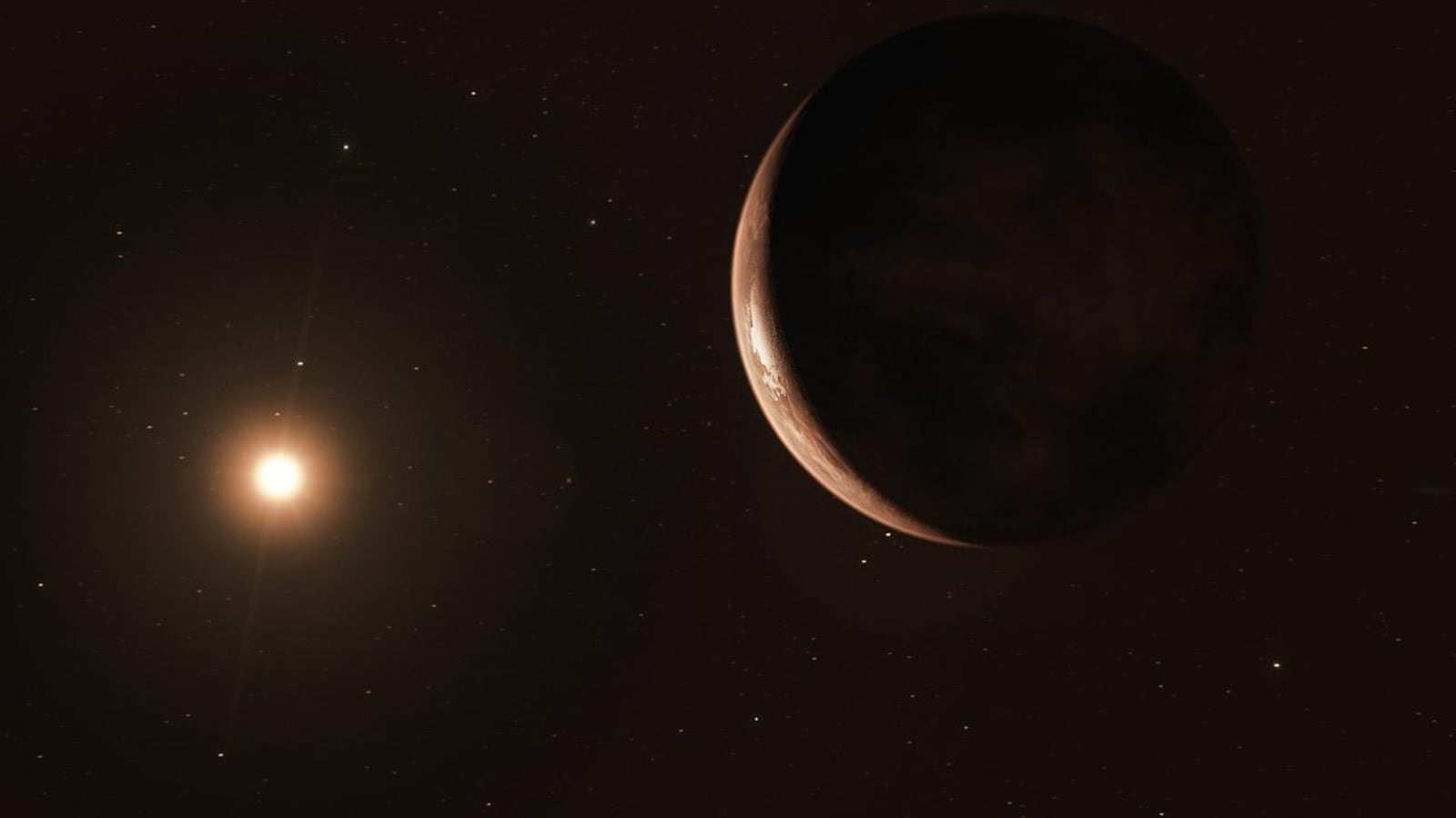 Une représentation artistique de la «super-terre» en orbite autour de l'étoile de Barnard.