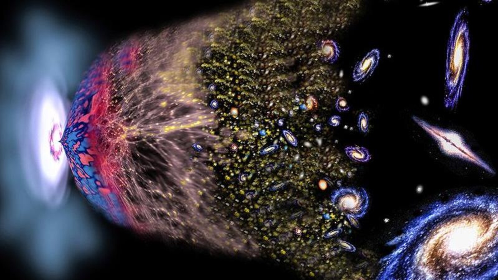 Illustration artistique du big bang formateur de notre Univers.