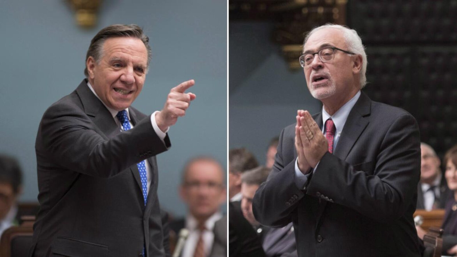 Montage présentant les deux hommes à l'Assemblée nationale.