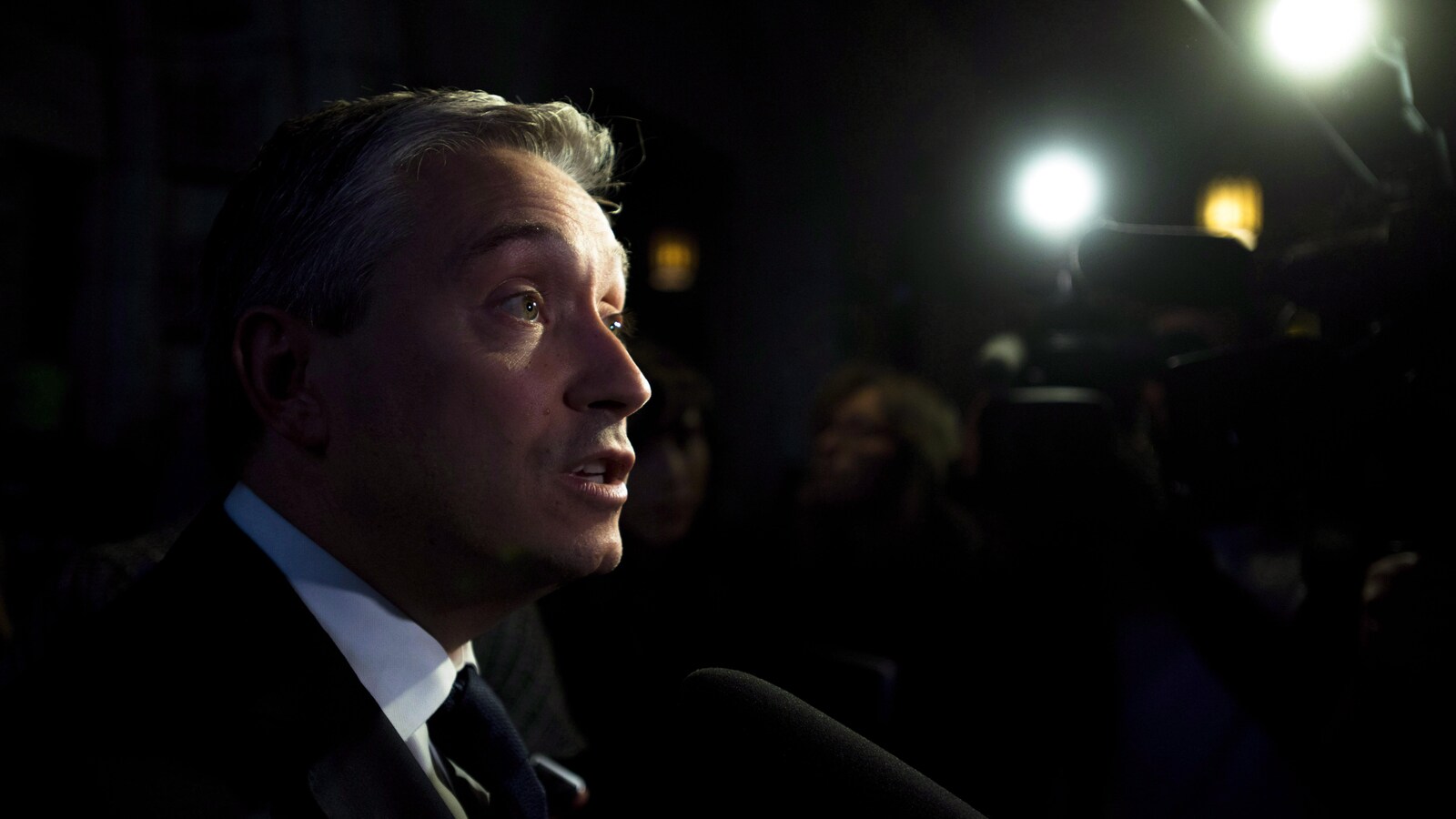Le ministre fédéral de l'Infrastructure, François-Philippe Champagne lors d'une mêlée de presse.