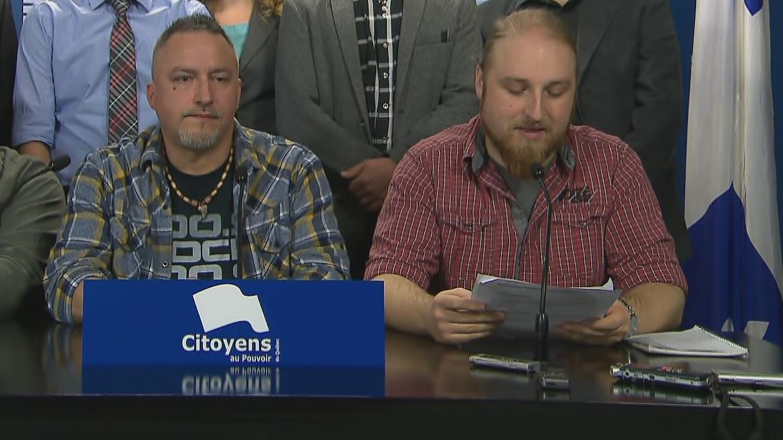 Bernard Gauthier aux côtés de Frank Malenfant, lors du lancement en politique provinciale du syndicaliste nord-côtier