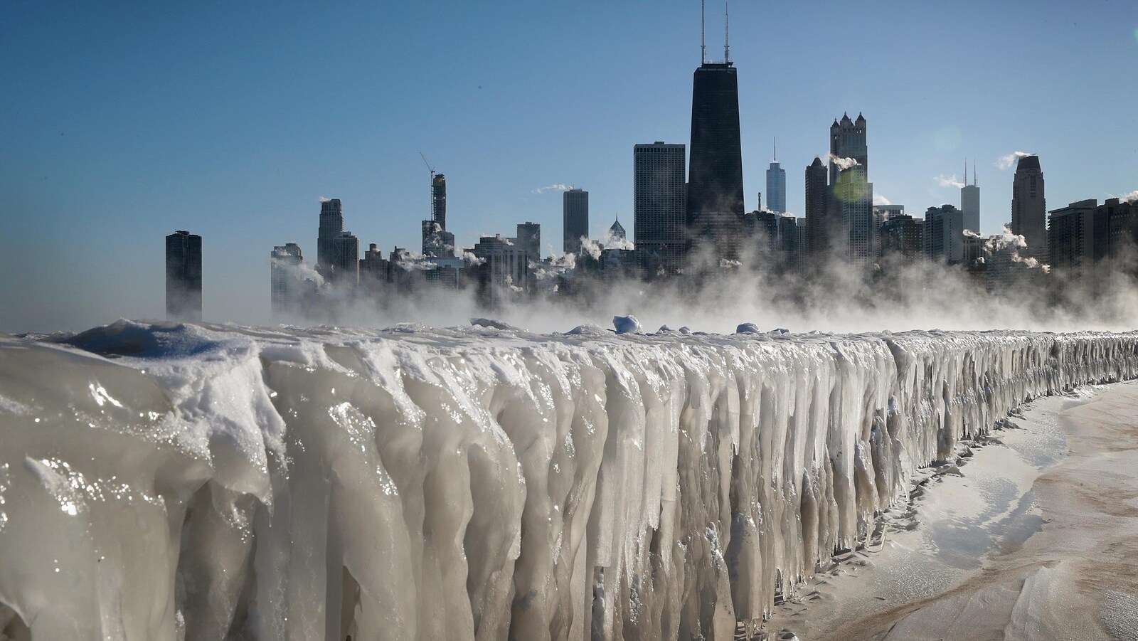Vue hivernale de la ville de Chicago.