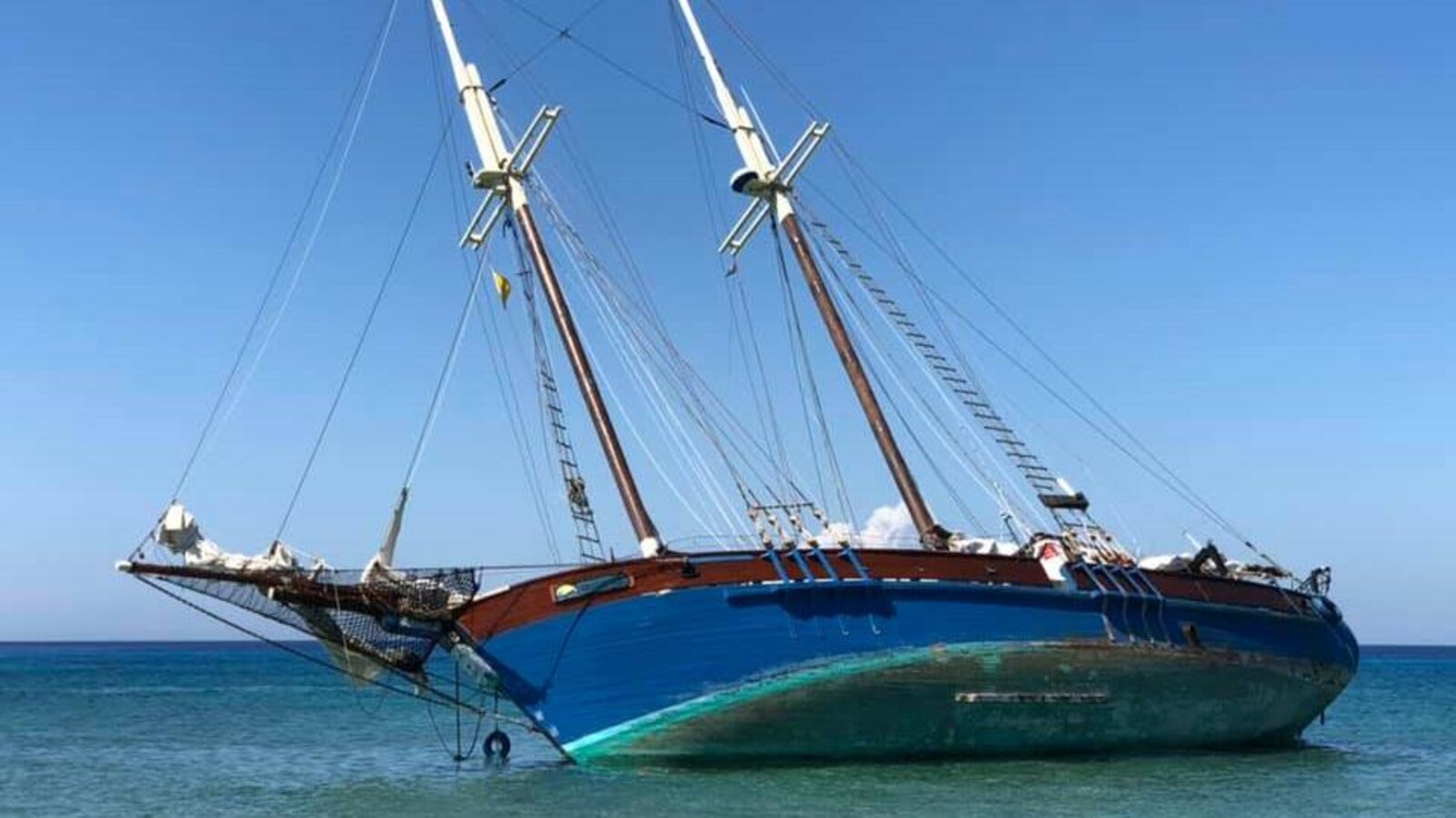 La goélette Grosse-île s'est échouée à Cuba le 27 janvier dernier.