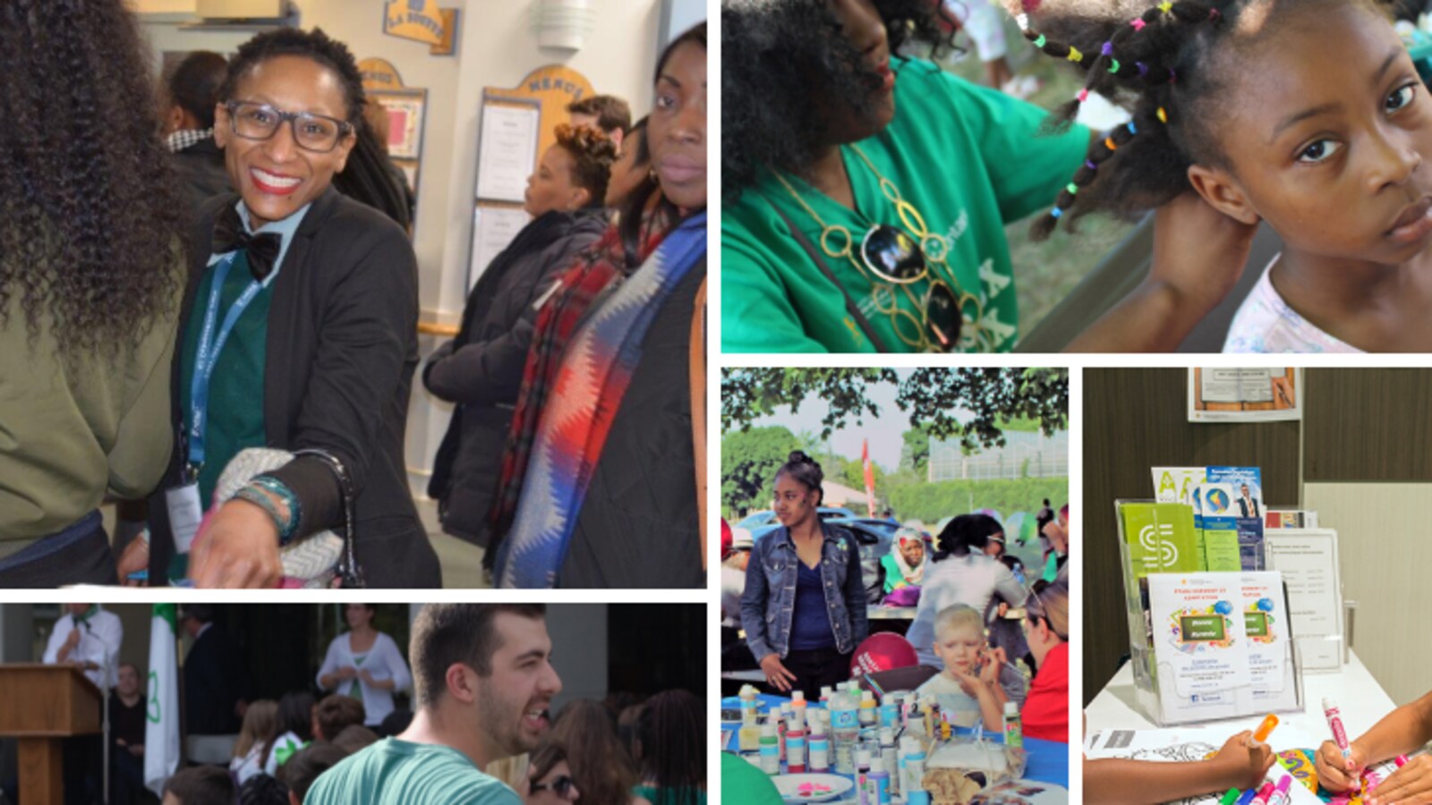 Un collage de plusieurs photos d'activités communautaires.