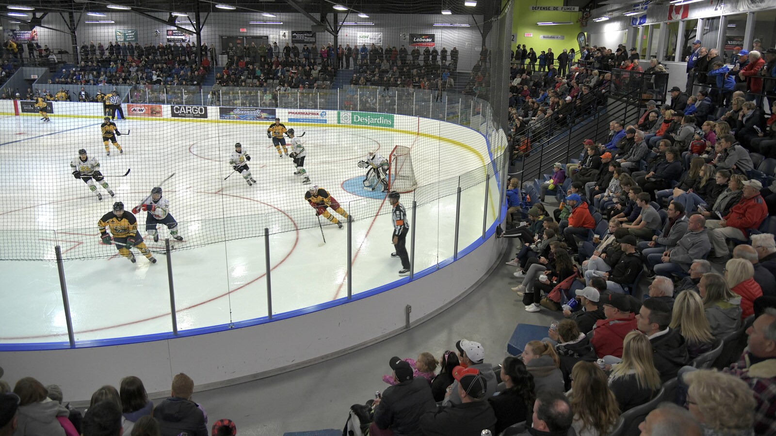 Joueurs en action et spectateurs