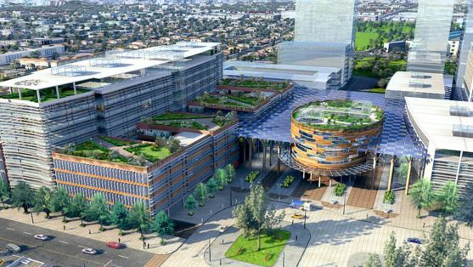 Une représentation du nouvel emplacement de l’Hôpital St-Paul dans l’est de Vancouver.