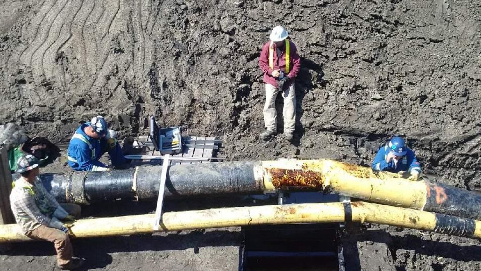 Vue aérienne de pipelines