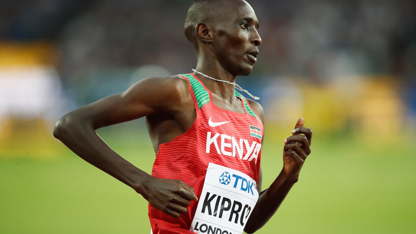 Le Kényan Asbel Kiprop lors des Championnats du monde d'athlétisme, à Londres, en août 2017