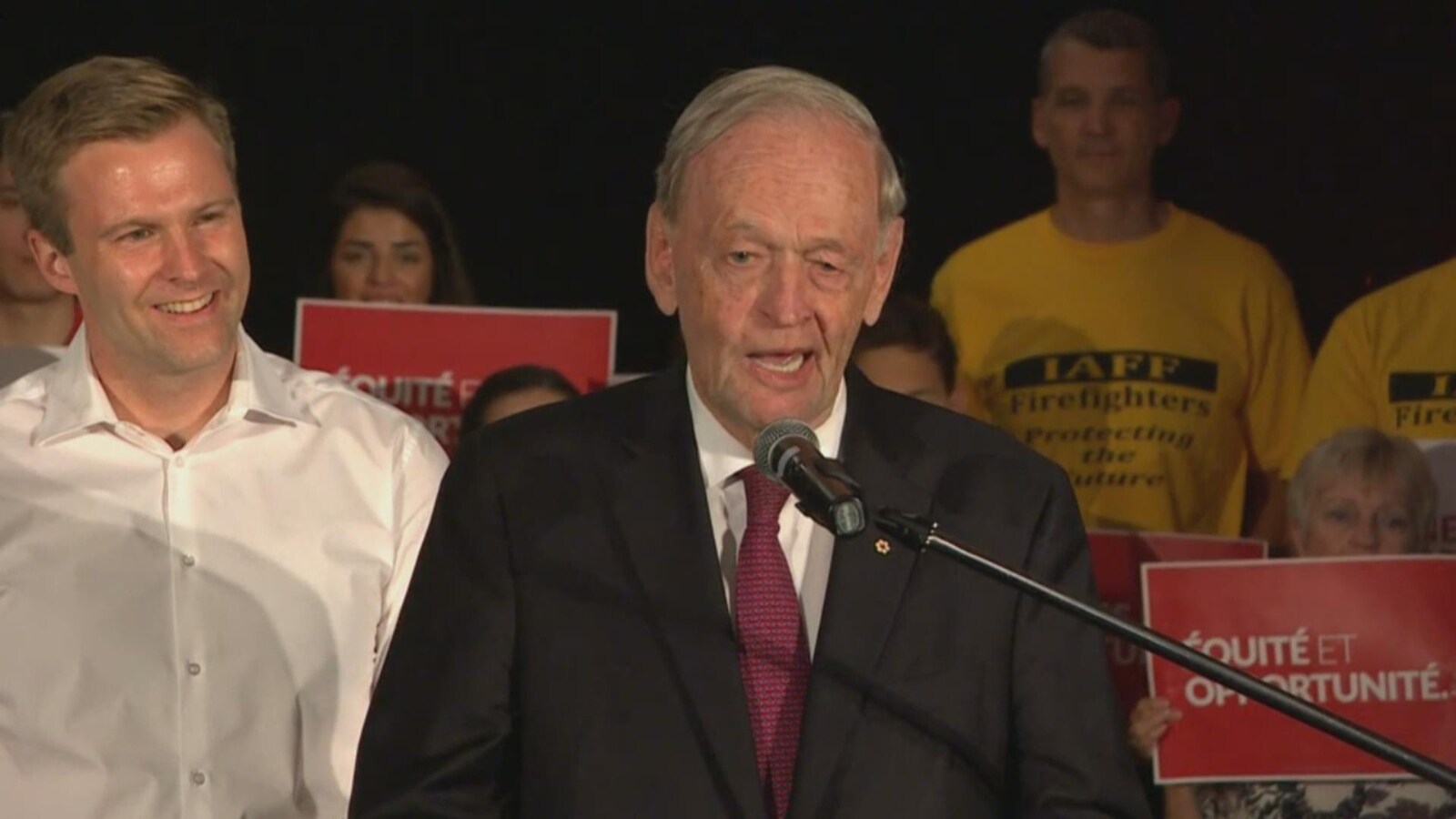 Brian Gallant a accueilli Jean Chrétien à Moncton le 16 septembre 2018.