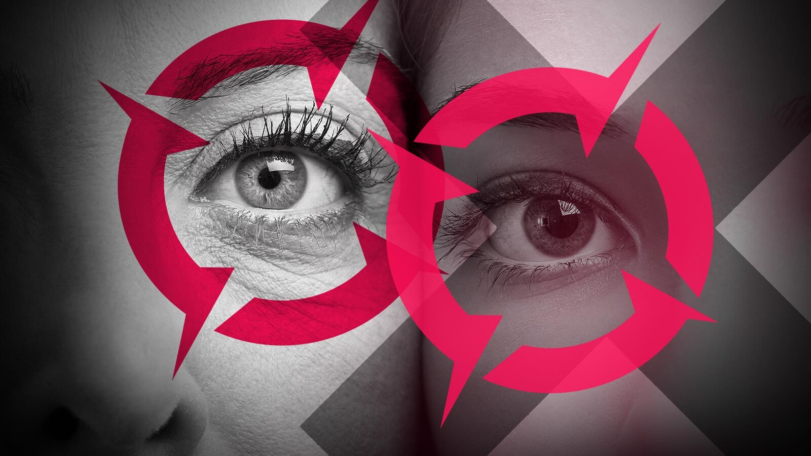 Les yeux d'un jeune et d'une personne plus âgée.