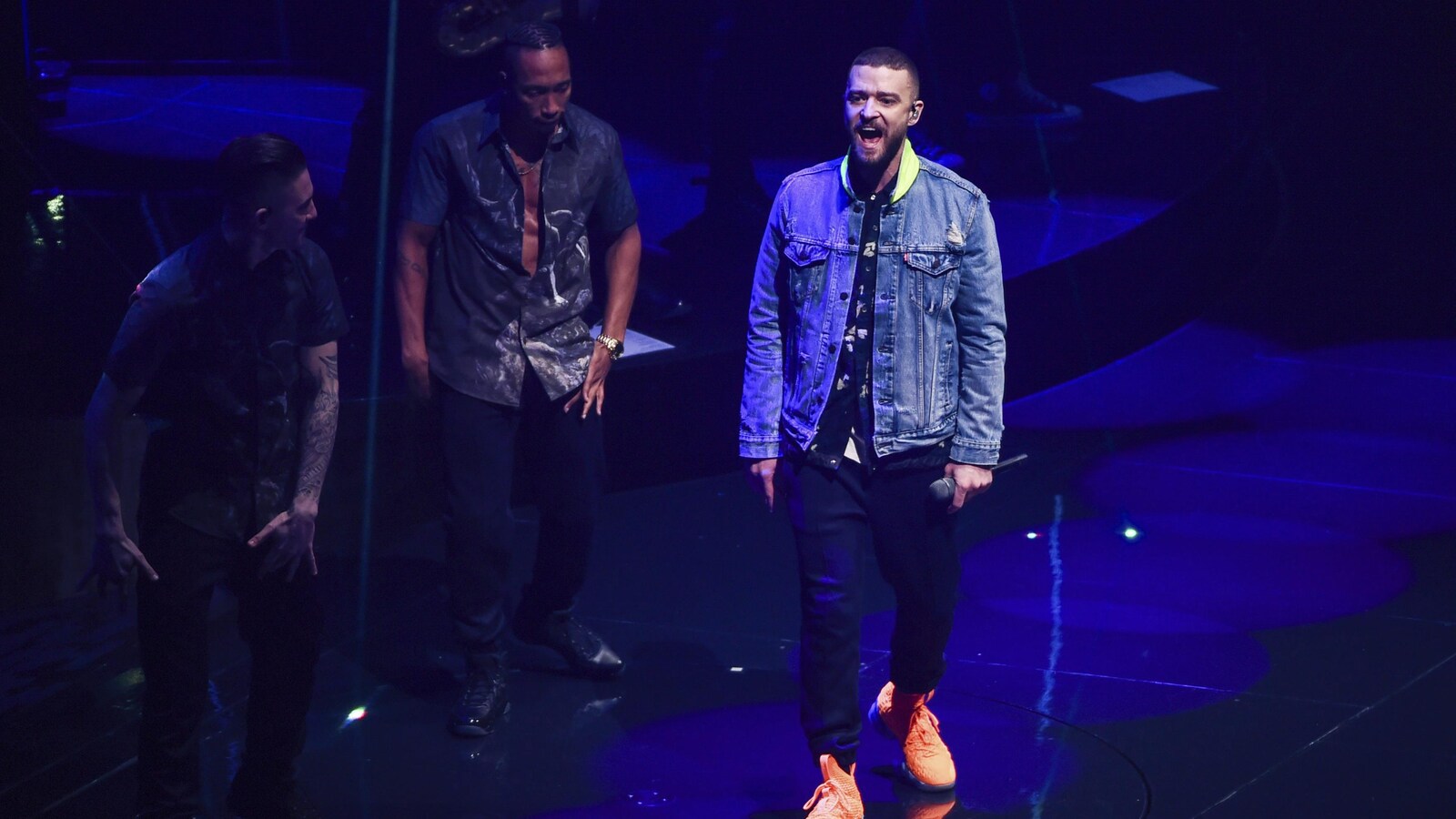 Singer Justin au Madison Square Garden durant son concert « Man of the Woods » le 22 mars 2018 à New York.