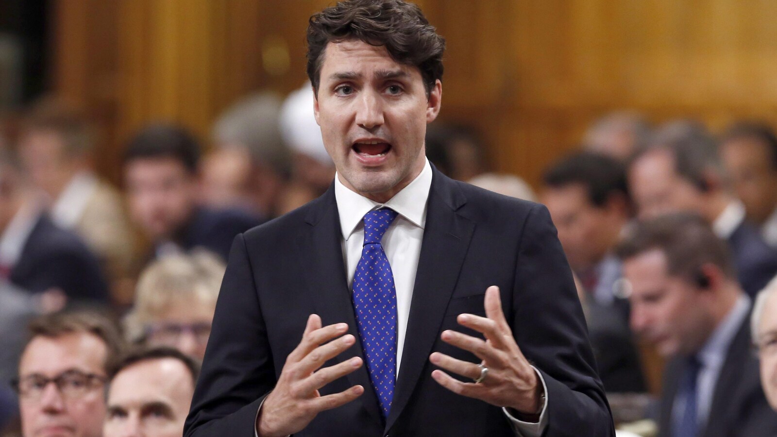 Le premier ministre du Canada Justin Trudeau pendant la période des questions à la Chambre des communes, mercredi.