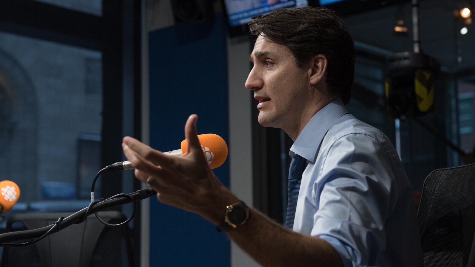 Le premier ministre Justin Trudeau lors de son passage à Québec.
