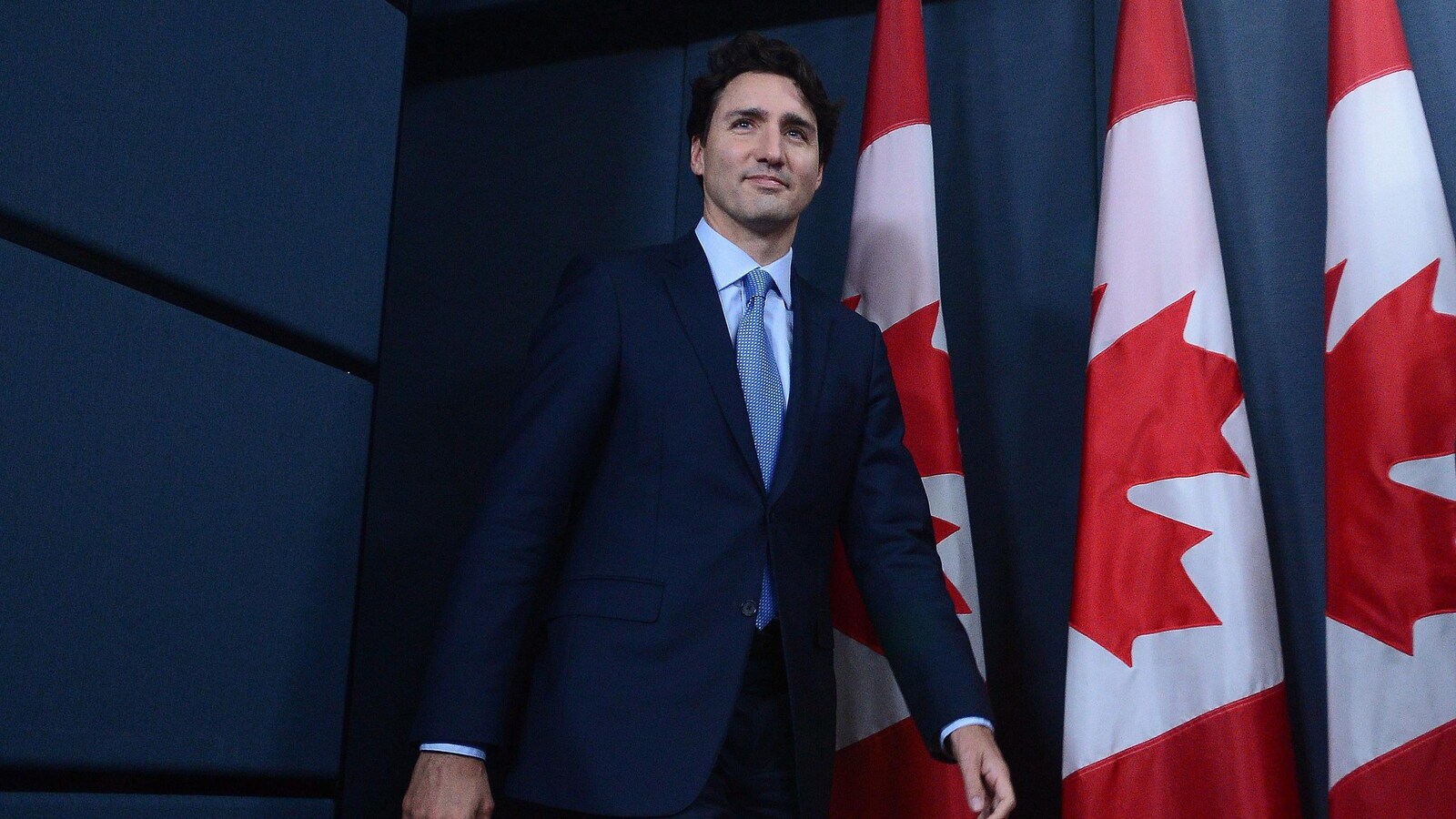 Le premier ministre Justin Trudeau à son arrivée lors de la conférence de presse du 29 novembre 2016.
