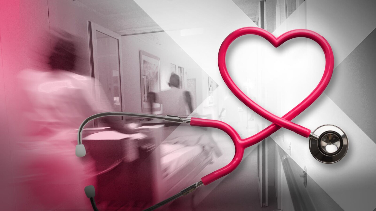 Un stéthoscope en forme de coeur.