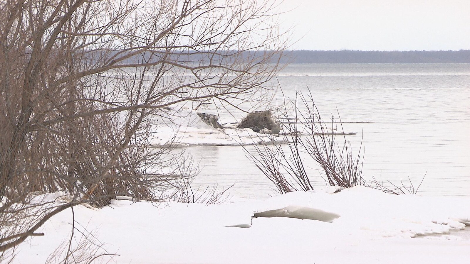 Le lac Saint-Pierre en hiver.