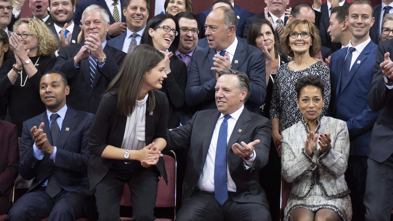 Le premier ministre désigné François Legault lors de la cérémonie d'assermentation des députés de la Coalition avenir Québec.