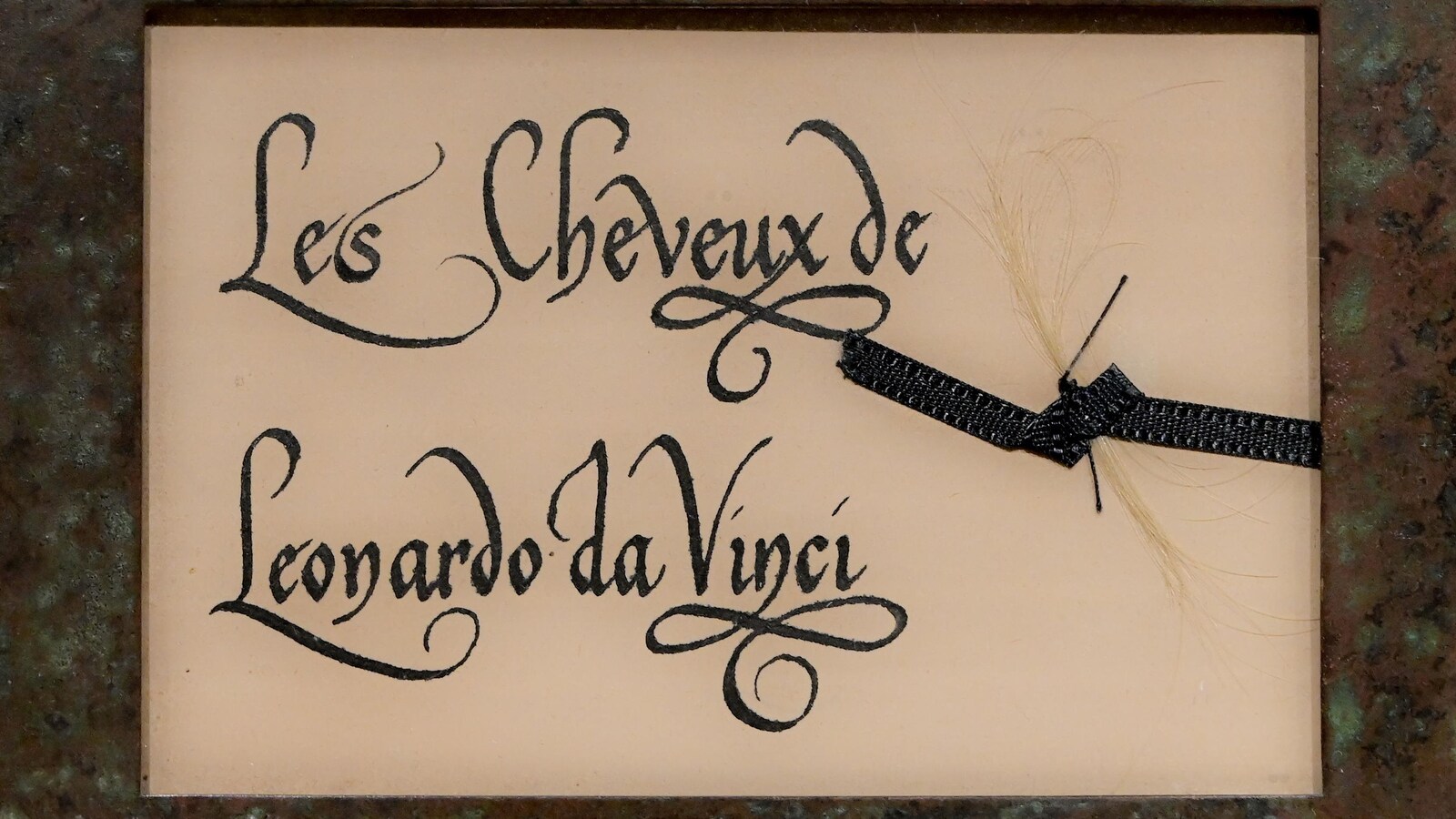 Une mèche de cheveux qui aurait appartenu à Léonard de Vinci.