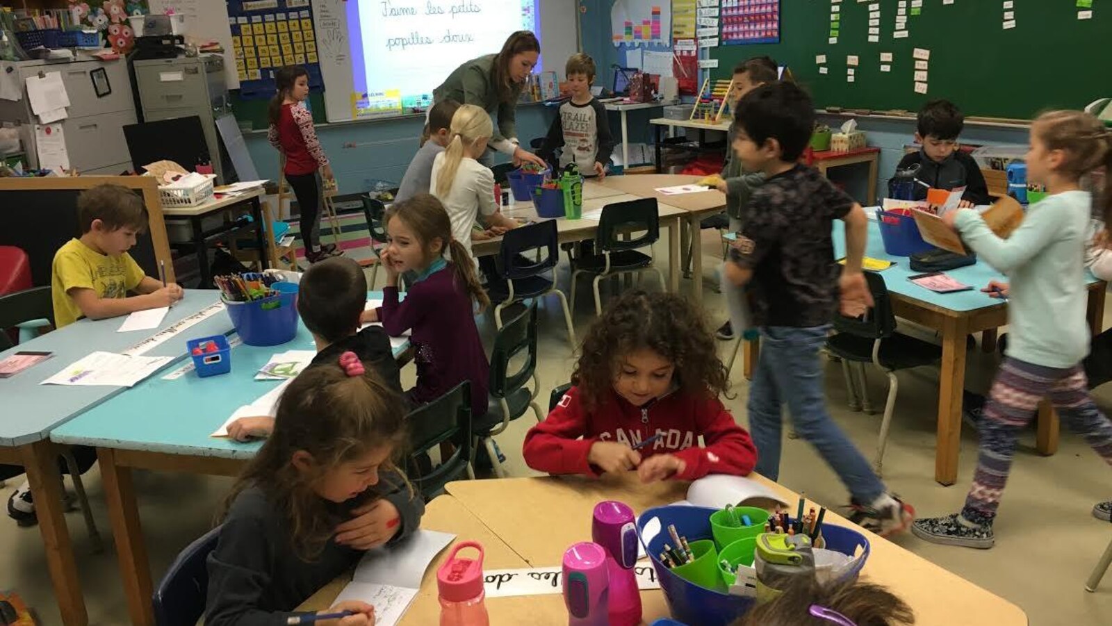 La classe de Karine Bélanger à l'école Jardin-des-lacs de Saint-Denis-de-Brompton.
