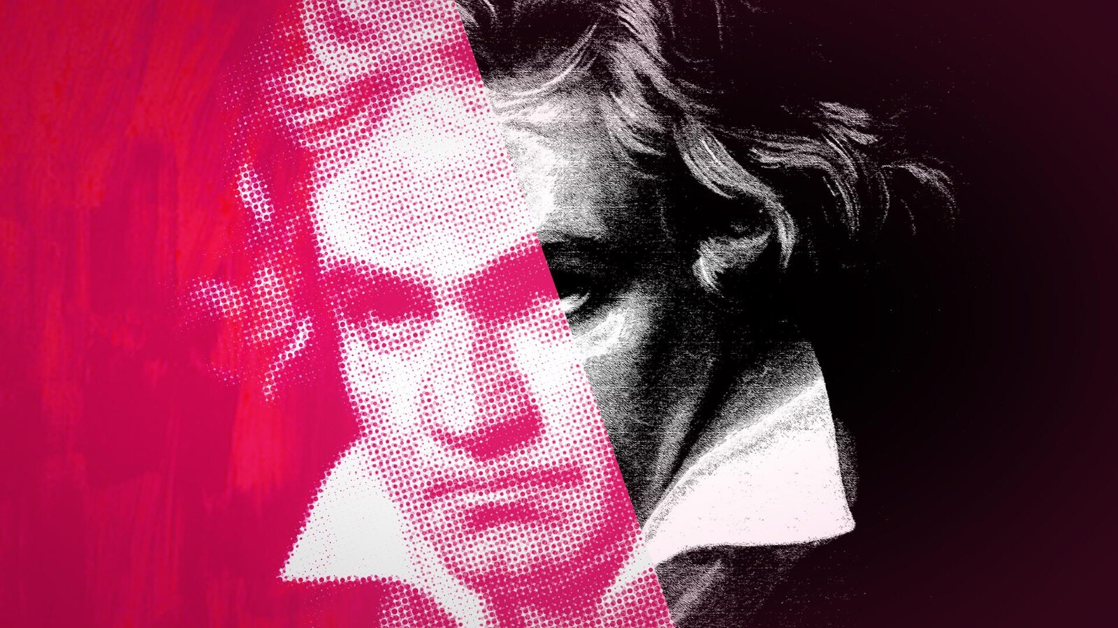 Un gros plan sur la tête de Beethoven