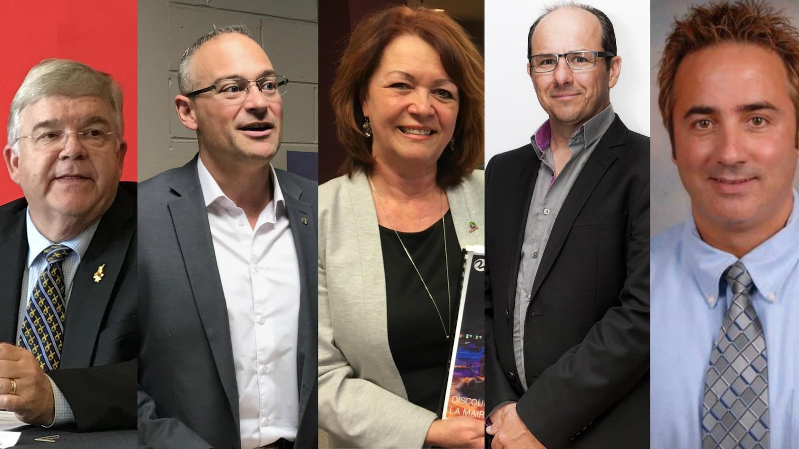 Un montage photo présente les maires des cinq principales villes de l'Abitibi-Témiscamingue.
