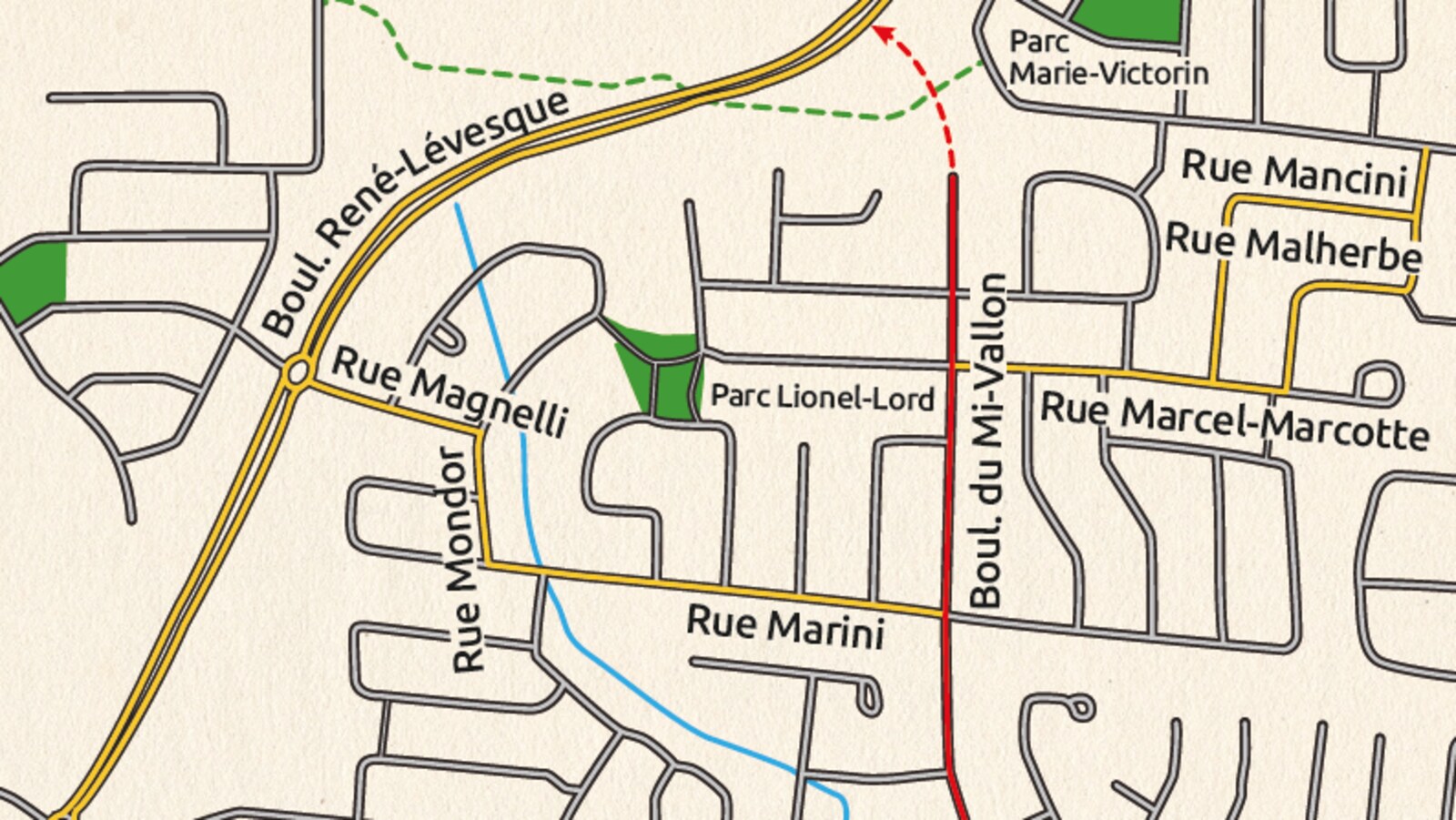 Plan du secteur Mi-Vallon de Sherbrooke