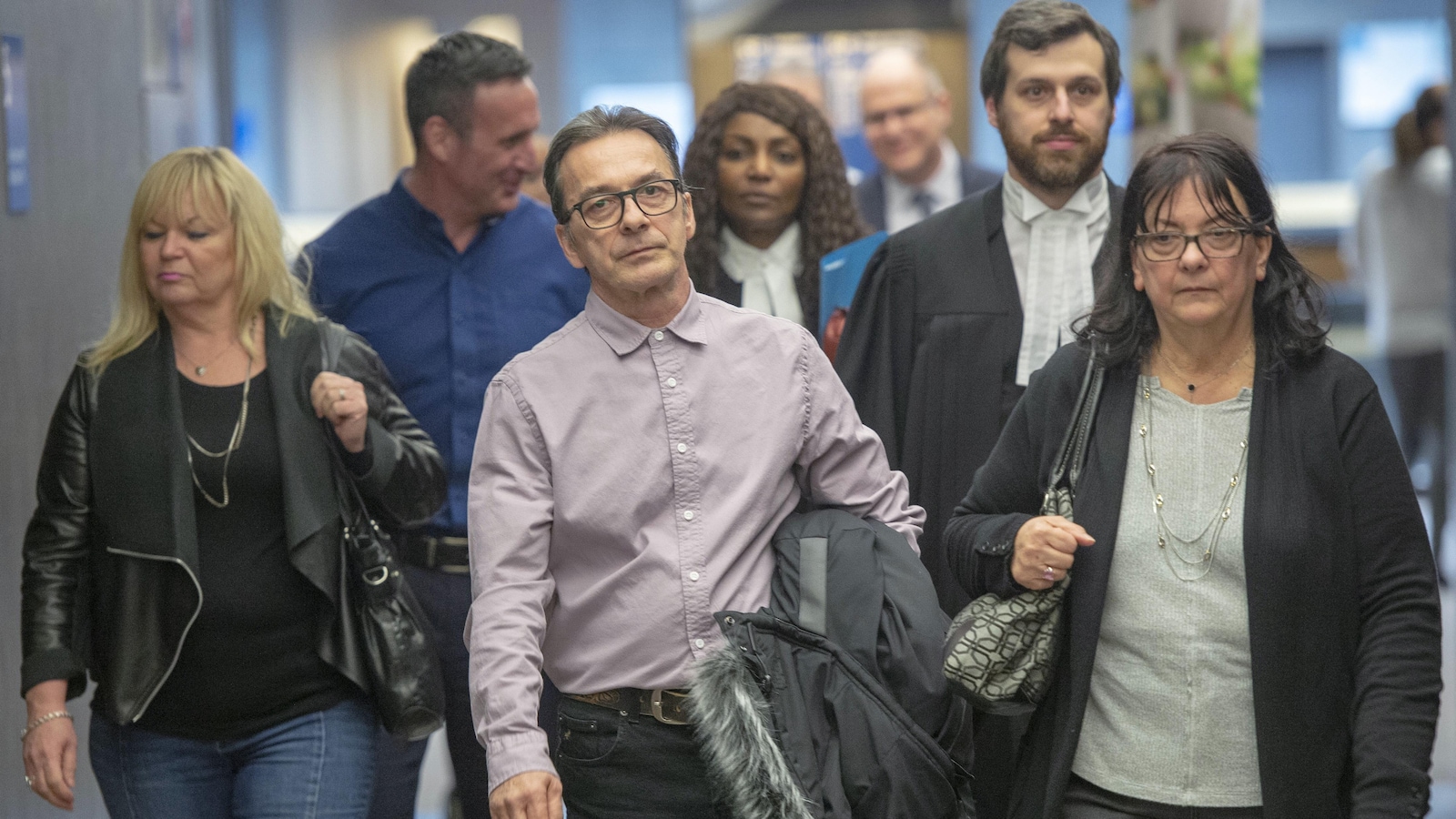 Michel Cadotte à sa sortir de la salle d'audience, le 19 février.